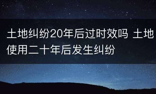 土地纠纷20年后过时效吗 土地使用二十年后发生纠纷