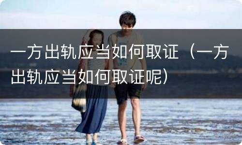 一方出轨应当如何取证（一方出轨应当如何取证呢）