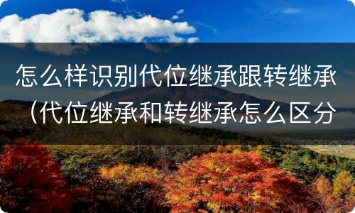 怎么样识别代位继承跟转继承（代位继承和转继承怎么区分）