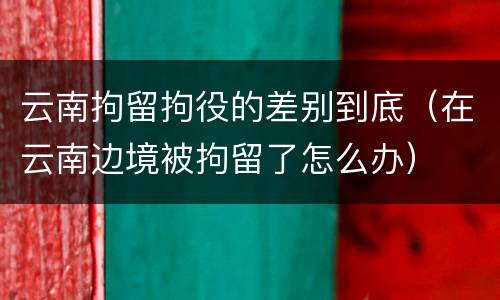 云南拘留拘役的差别到底（在云南边境被拘留了怎么办）