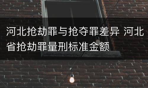河北抢劫罪与抢夺罪差异 河北省抢劫罪量刑标准金额