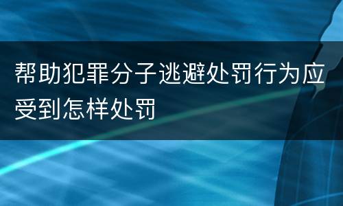 帮助犯罪分子逃避处罚行为应受到怎样处罚