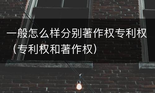 一般怎么样分别著作权专利权（专利权和著作权）