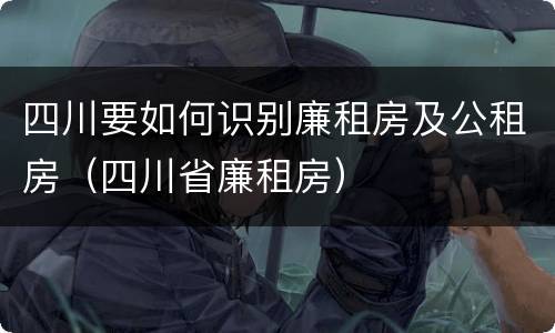 四川要如何识别廉租房及公租房（四川省廉租房）