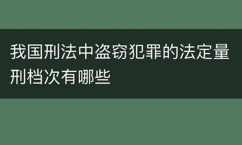 我国刑法中盗窃犯罪的法定量刑档次有哪些