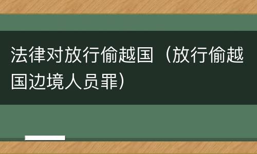 法律对放行偷越国（放行偷越国边境人员罪）