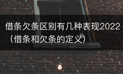 借条欠条区别有几种表现2022（借条和欠条的定义）