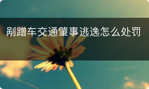 剐蹭车交通肇事逃逸怎么处罚