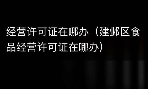 经营许可证在哪办（建邺区食品经营许可证在哪办）