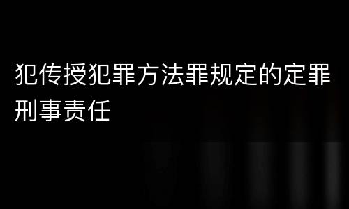 犯传授犯罪方法罪规定的定罪刑事责任