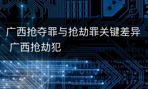 广西抢夺罪与抢劫罪关键差异 广西抢劫犯
