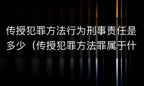传授犯罪方法行为刑事责任是多少（传授犯罪方法罪属于什么）