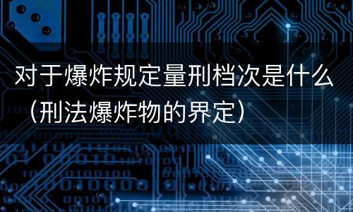 对于爆炸规定量刑档次是什么（刑法爆炸物的界定）