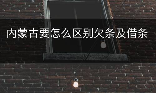 内蒙古要怎么区别欠条及借条