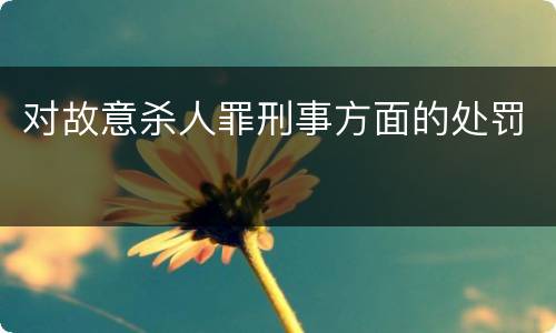 对故意杀人罪刑事方面的处罚