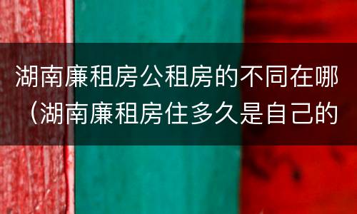 湖南廉租房公租房的不同在哪（湖南廉租房住多久是自己的）