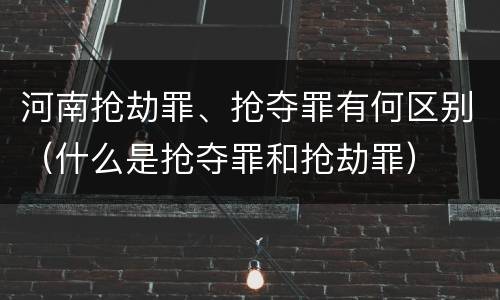 河南抢劫罪、抢夺罪有何区别（什么是抢夺罪和抢劫罪）