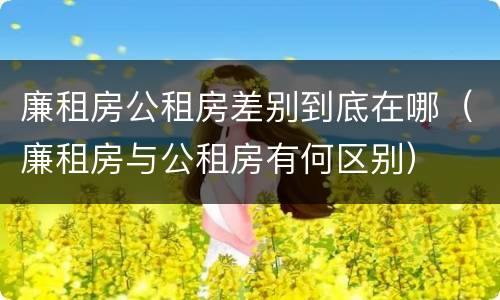 廉租房公租房差别到底在哪（廉租房与公租房有何区别）