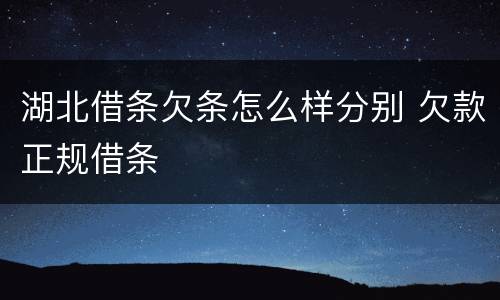 湖北借条欠条怎么样分别 欠款正规借条