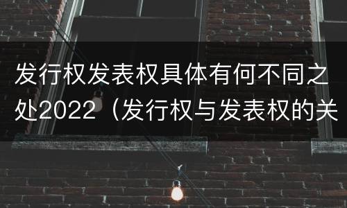 发行权发表权具体有何不同之处2022（发行权与发表权的关系）