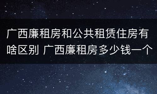 广西廉租房和公共租赁住房有啥区别 广西廉租房多少钱一个月