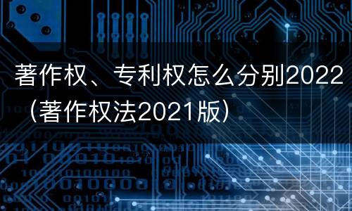 著作权、专利权怎么分别2022（著作权法2021版）