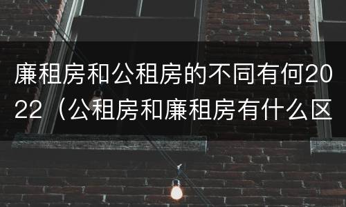 廉租房和公租房的不同有何2022（公租房和廉租房有什么区别?2019年的）