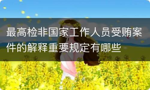 最高检非国家工作人员受贿案件的解释重要规定有哪些