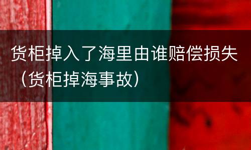 货柜掉入了海里由谁赔偿损失（货柜掉海事故）