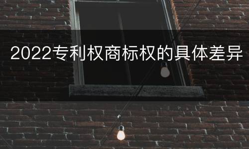 2022专利权商标权的具体差异