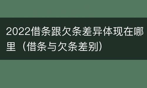 2022借条跟欠条差异体现在哪里（借条与欠条差别）