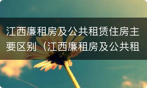 江西廉租房及公共租赁住房主要区别（江西廉租房及公共租赁住房主要区别是什么）