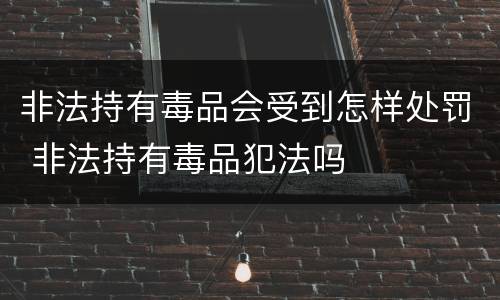 非法持有毒品会受到怎样处罚 非法持有毒品犯法吗