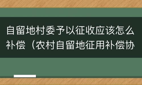 自留地村委予以征收应该怎么补偿（农村自留地征用补偿协议）