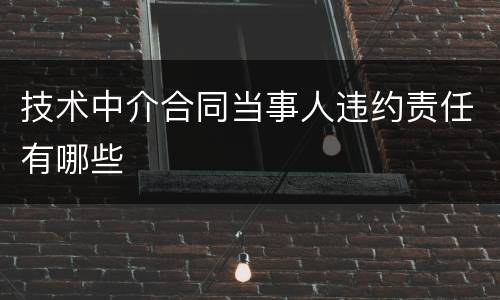 技术中介合同当事人违约责任有哪些