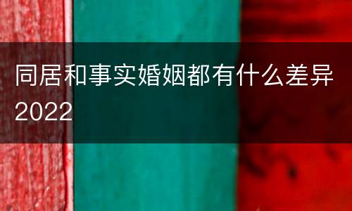 同居和事实婚姻都有什么差异2022