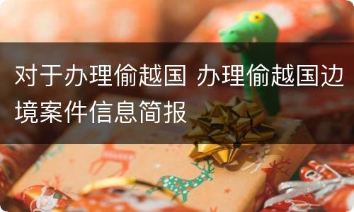对于办理偷越国 办理偷越国边境案件信息简报