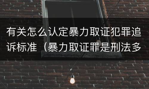 有关怎么认定暴力取证犯罪追诉标准（暴力取证罪是刑法多少条）