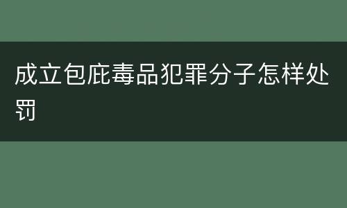 成立包庇毒品犯罪分子怎样处罚