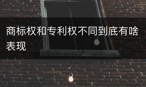 商标权和专利权不同到底有啥表现