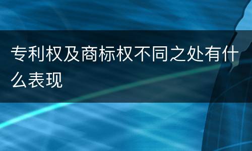 专利权及商标权不同之处有什么表现