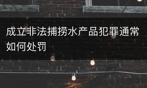 成立非法捕捞水产品犯罪通常如何处罚
