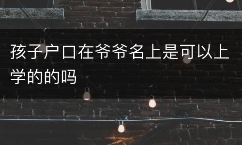 孩子户口在爷爷名上是可以上学的的吗