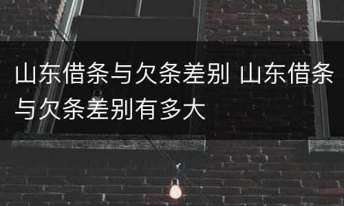 山东借条与欠条差别 山东借条与欠条差别有多大