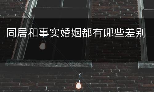 同居和事实婚姻都有哪些差别