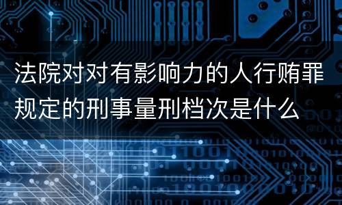 法院对对有影响力的人行贿罪规定的刑事量刑档次是什么