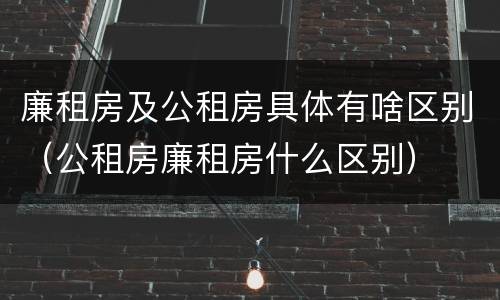廉租房及公租房具体有啥区别（公租房廉租房什么区别）