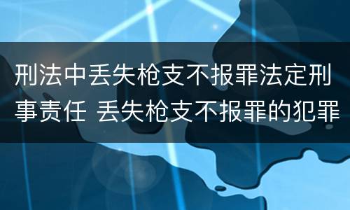 刑法中丢失枪支不报罪法定刑事责任 丢失枪支不报罪的犯罪主体只能是
