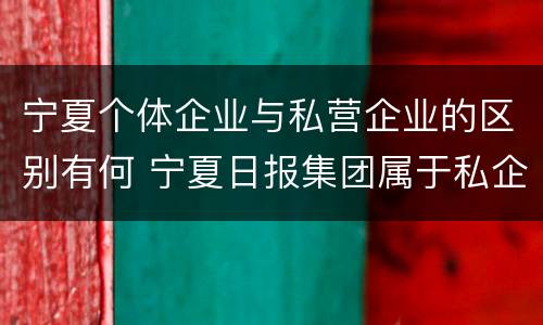 宁夏个体企业与私营企业的区别有何 宁夏日报集团属于私企?