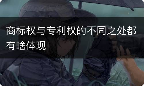 商标权与专利权的不同之处都有啥体现